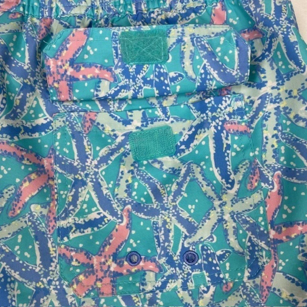 Vineyard Vines Mens XL Blue‎ Starfish Print Swim Trunks Shorts 3M001137 HOL 22